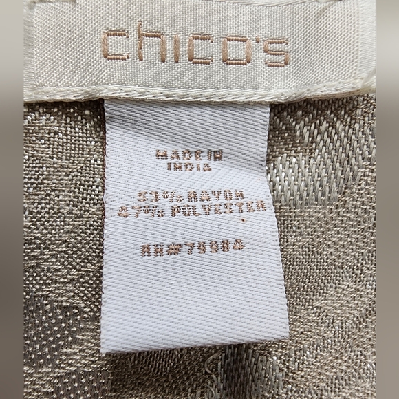 CHICO'S Gray Silver Tone On Tone Fringed Wrap Scarf 28 X 74 Inches - Picture 5 of 7